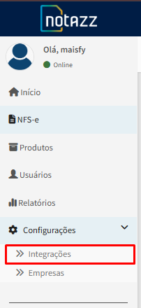 Menu superior Notazz